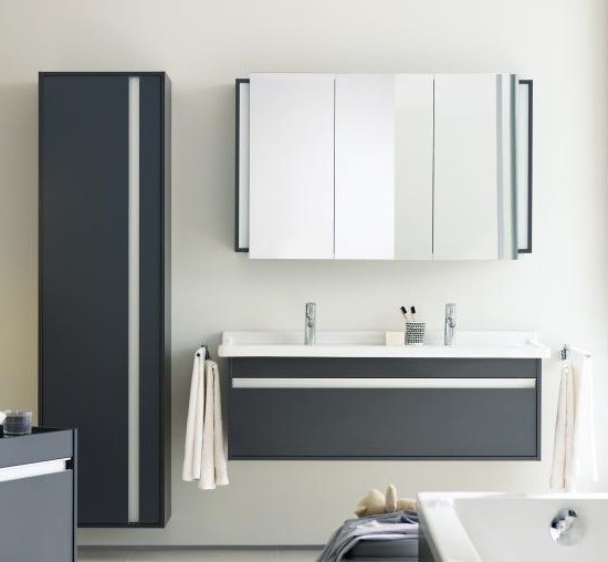 Duravit шкаф высокий левый, с полками, ketho, kt1265l9191 цвет: серо-коричневый