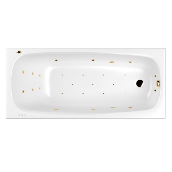 Встраиваемая ванна slim 180x80 ultra, Whitecross Layla, золото арт. 0122.180080.100.ULTRA.GL