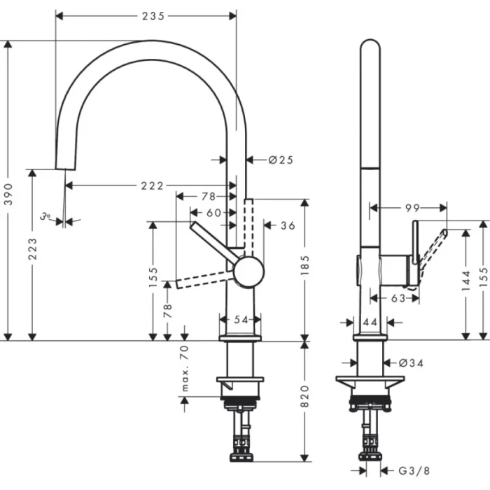 Hansgrohe смеситель для кухни, Talis M54, хром арт. 72804000