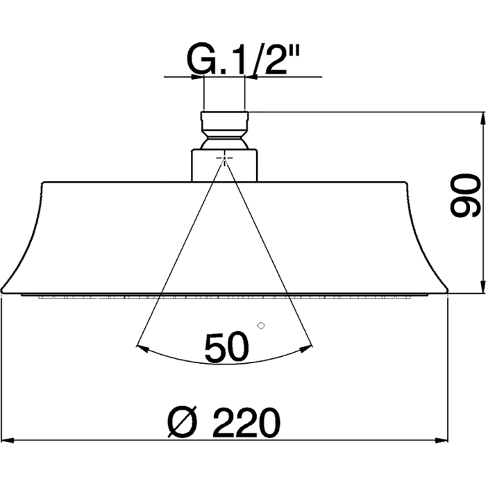 Cisal верхний душ d=220мм, без держателя ds01620021 cherie, цвет: хром