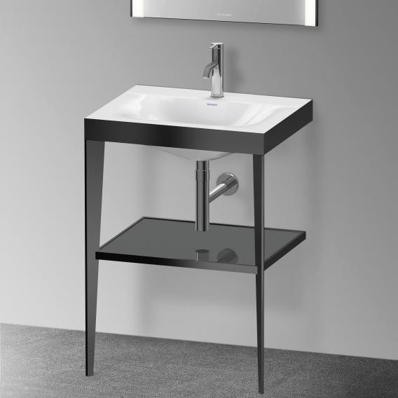 Duravit напольная консоль xviu/c-bonded 600 мм х 850 мм, с умывальником viu, xviu, xv4714ob289 цвет: черный матовый/фланелево-серый глянцевый лак