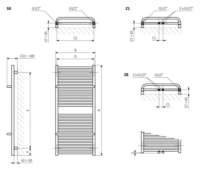 Terma эллектрический полотенцесушитель lima one 1460-600