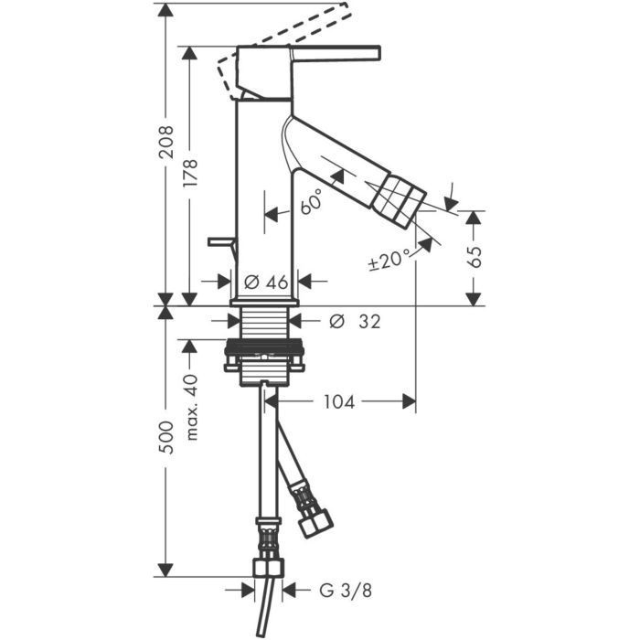 AXOR смеситель для биде, Starck, шлифованное красное золото арт. 10214310