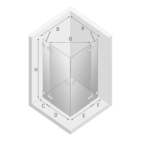 Душевое ограждение eventa 80x80x200, New trendy Eventa chrome, хром арт. EXK-4528