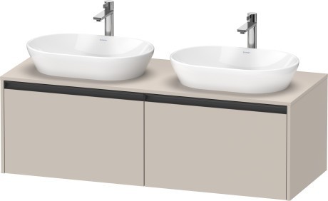 Duravit тумба подвесная под две раковины 550 мм х 1400 мм х 459 мм, ketho.2, k24888b91910000 цвет: серо-коричневый матовый