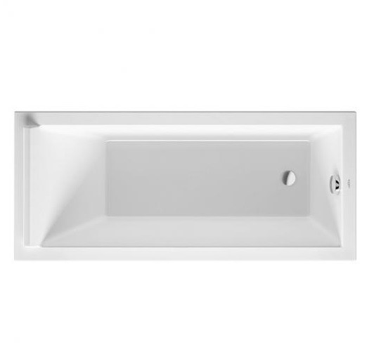 Duravit акриловая ванна 1600 х 700 c одним наклоном для спины, starck, 700333000000000 цвет: белый
