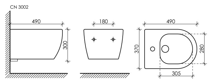 Ceramicanova биде play, cn3002 цвет: белый