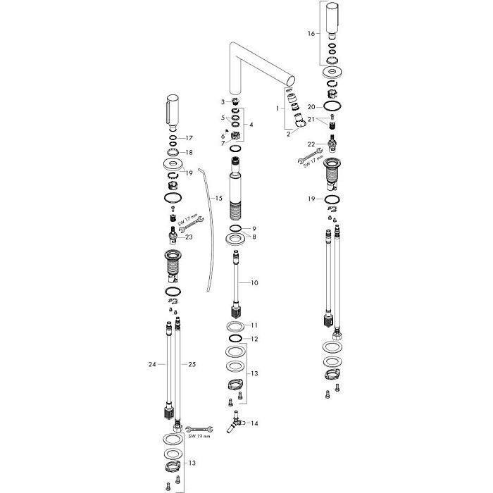 AXOR смеситель для раковины, Uno, шлифованная медь арт. 45133950