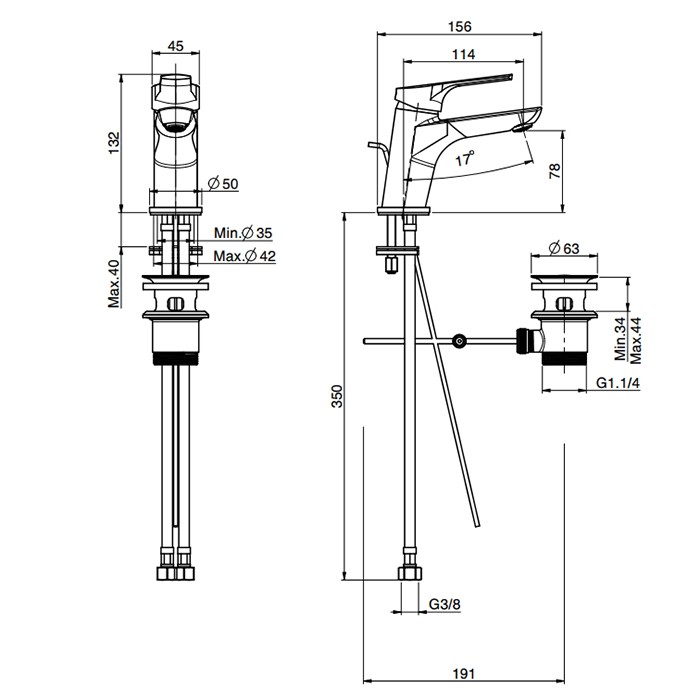 Fima Carlo Frattini смеситель для раковину, на 1 отв., с донным клапаном, serie 4, хром арт. f3761cr.1