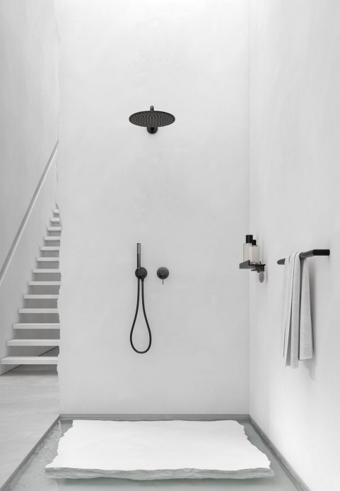 Keuco шланговое подсоединение с держателем для лейки с круглой розеткой, ixmo, черный матовый арт. 59592 370001