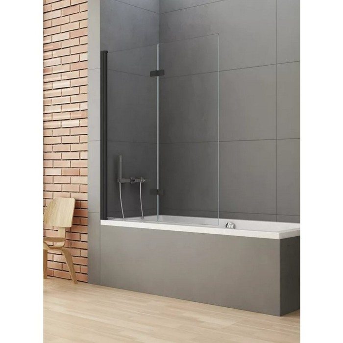 Шторка для ванны 100x140 l, New trendy New soleo black, черный арт. P-0041