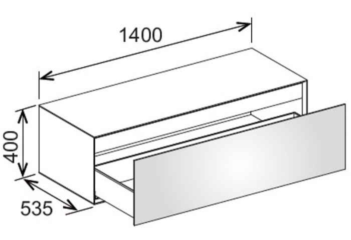 Keuco тумба 1400x400x535 мм фасад орех, edition lignatur, арт. 33322 800001