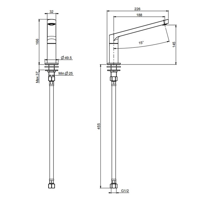 Fima Carlo Frattini излив для ванны 18.8см., настенный nomos go, хром арт. f2457cr