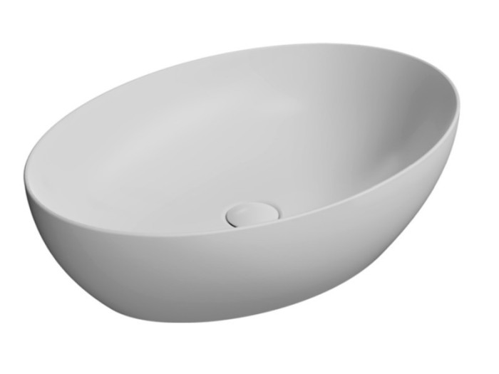 GSI Раковина накладная 60х42х16 см, матовая, санфаянс, Color-elements - 884209