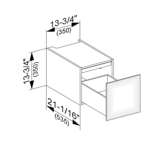 Keuco модуль нижнего шкафа для встройки снизу, с одним выдвижным ящиком, с внутренней светодиодной подсветкой, edition 11, антрацит арт. 31310 110100