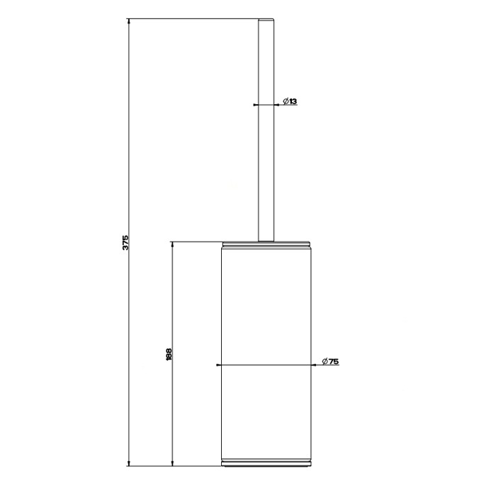 Gessi Ершик напольный, 316, 54744#239 цвет: шлифованная сталь/черный