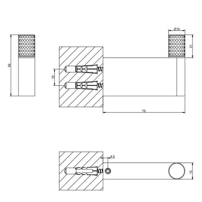 Gessi Крючок, подвесной, Habito Cesello, 70423#031 цвет: хром