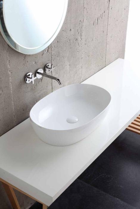 Azzurra Раковина 60х40 см, без отв., накладная Elegance, ELLA060400C0BI/(ECI60 bi*0) цвет: белый