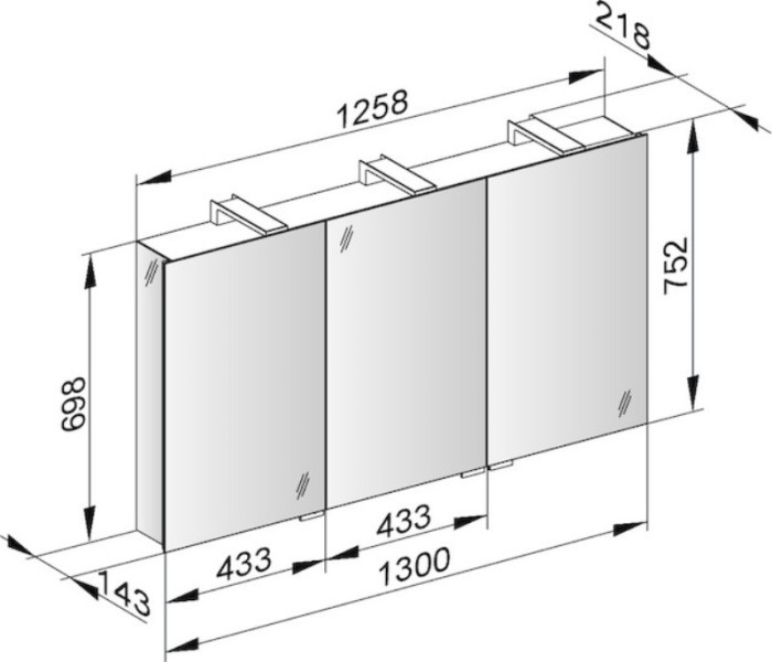 Keuco шкаф с подсветкой, royal universe, серебристый арт. 12705 171301