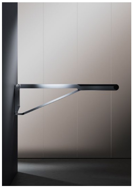 Keuco складной поручень для установки справа и слева 850 мм, axess, хром, черный арт. 35003 010837