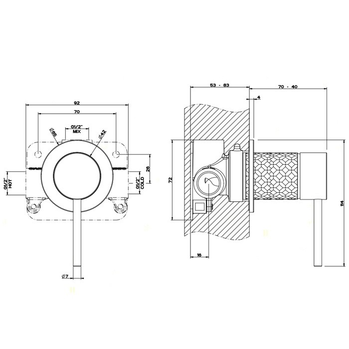 Gessi Смеситель для душа, встраиваемый, 316, 54119#299 цвет: black xl