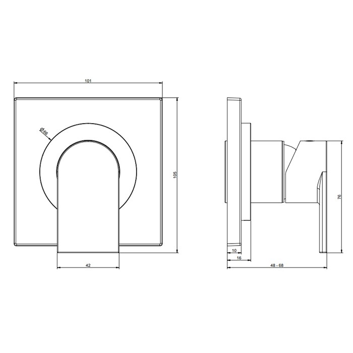 Gessi Смеситель для душа, встраиваемый, на 1 позицию, Emporio Via manzoni, 38722#031 цвет: хром