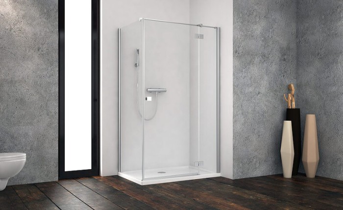 Radaway душевая дверь kdj 90 r профиль хром стекло прозрачное, Essenza New - 385044-01-01R