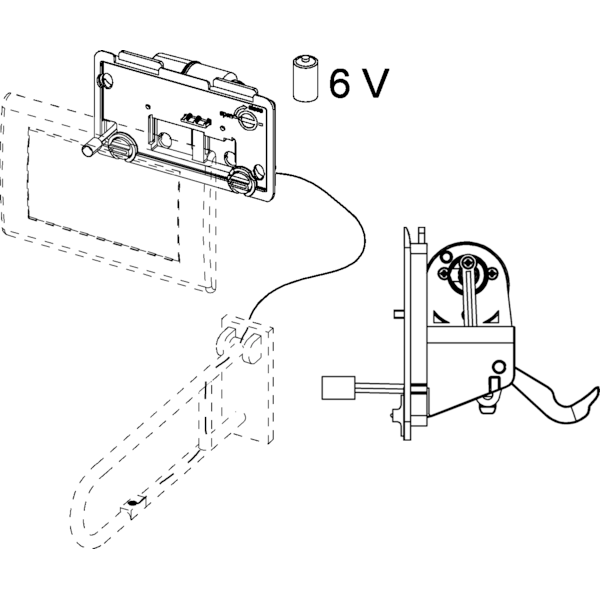 TECE механизм дистанционного смыва, провод., 6в, planus - 9240356