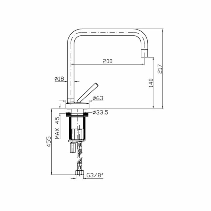 Zucchetti однорычажный смеситель для мойки на 1 отверстие, isycucina, хром арт. zp1265