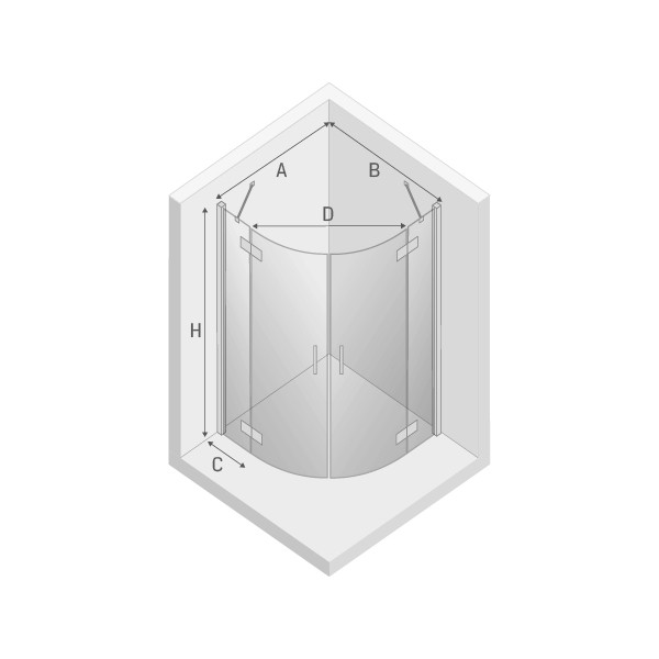 Душевое ограждение new merana 100x100x195, New trendy New merana chrome, хром арт. K-0332