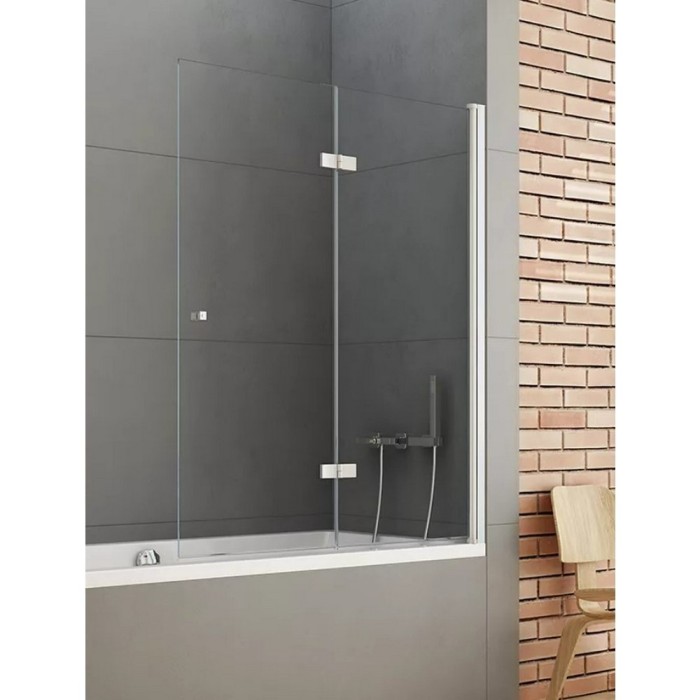 Шторка для ванны 100x140 r, New trendy New soleo chrome, хром арт. P-0029