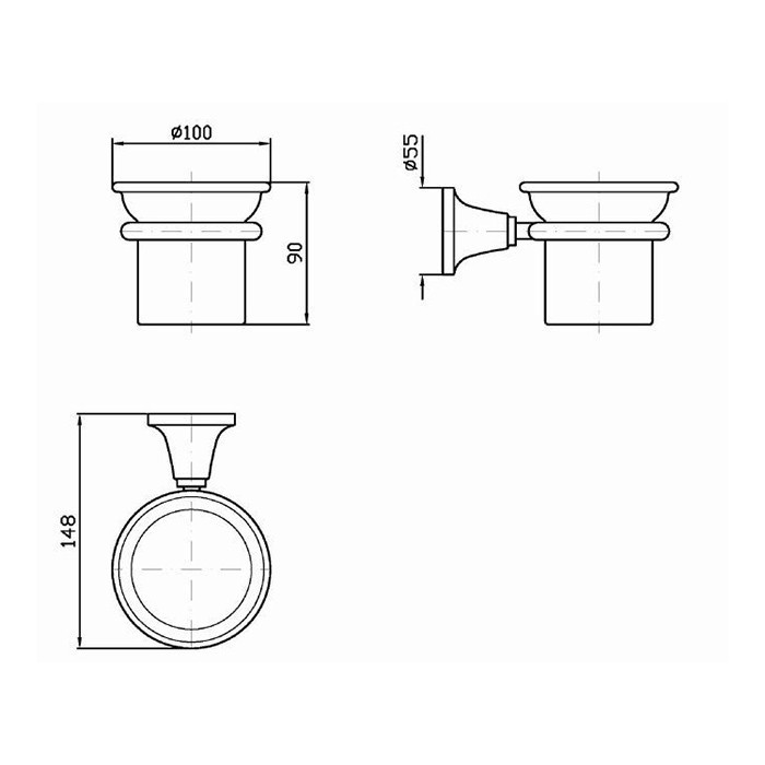 Zucchetti стакан для зубных щеток, подвесной, agora classic, золото матовое/белый арт. zad413.c41