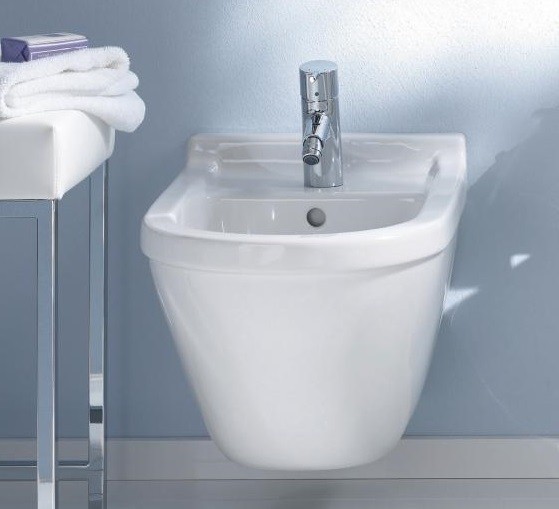Duravit подвесное биде с переливом, с креплением, starck 3, 22801500001 цвет: белый