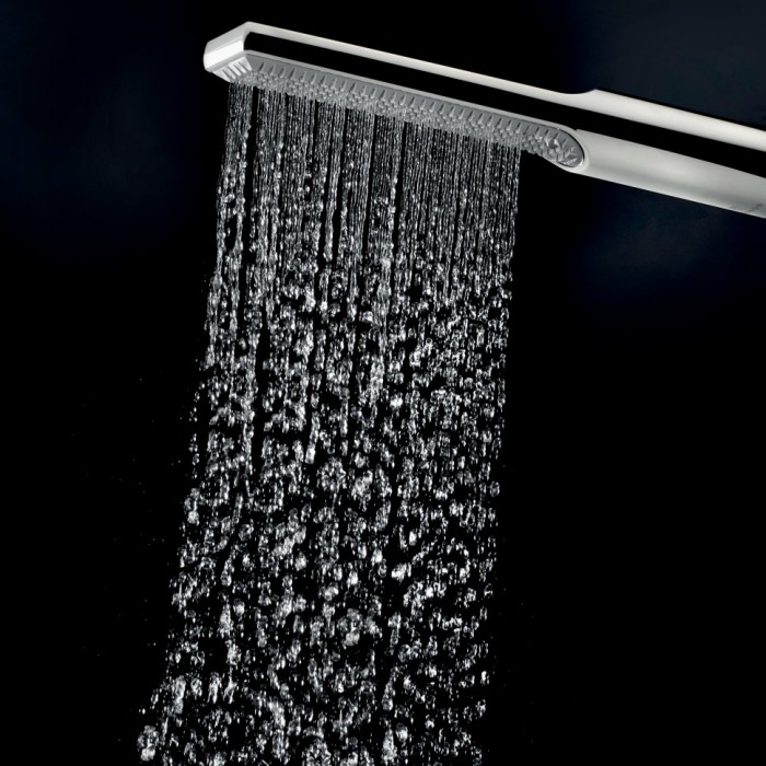 Bossini душевая колонна с термостатом, верхним душем, ручным душем-палочкой, держателем и шлангом, apice, черный арт. l10507.073