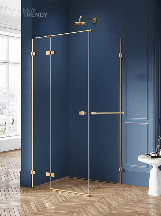 Душевое ограждение brushed l 110x100x200, New trendy Avexa gold, брашированное золото арт. EXK-3031