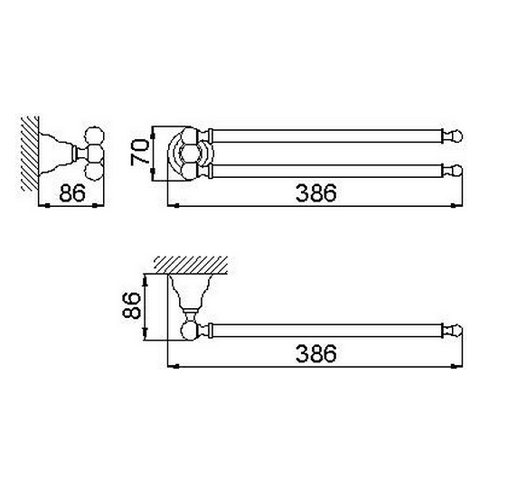 Cisal полотенцедержатель, 4016.01h.cr huber croisette, цвет: chrome