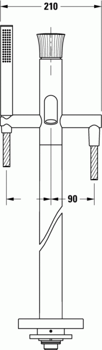 Duravit однорычажный напольный смеситель для ванны, white tulip, wt5250000010 цвет: хром