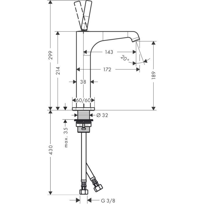 AXOR смеситель для раковины, Citterio E, сталь арт. 36103800