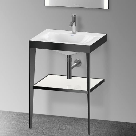 Duravit напольная консоль xviu/c-bonded 600 мм х 850 мм, с умывальником viu, xviu, xv4714ob285 цвет: черный матовый/белый глянцевый лак
