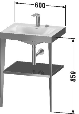 Duravit напольная консоль xviu/c-bonded 600 мм х 850 мм, с умывальником viu, xviu, xv4714ob285 цвет: черный матовый/белый глянцевый лак