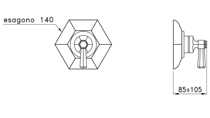 Stella смеситель для душа, eccelsa, латунь арт. ec01410pv01