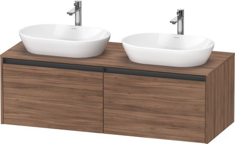 Duravit тумба подвесная под две раковины 550 мм х 1400 мм х 459 мм, ketho.2, k24888b79790000 цвет: орех натуральный