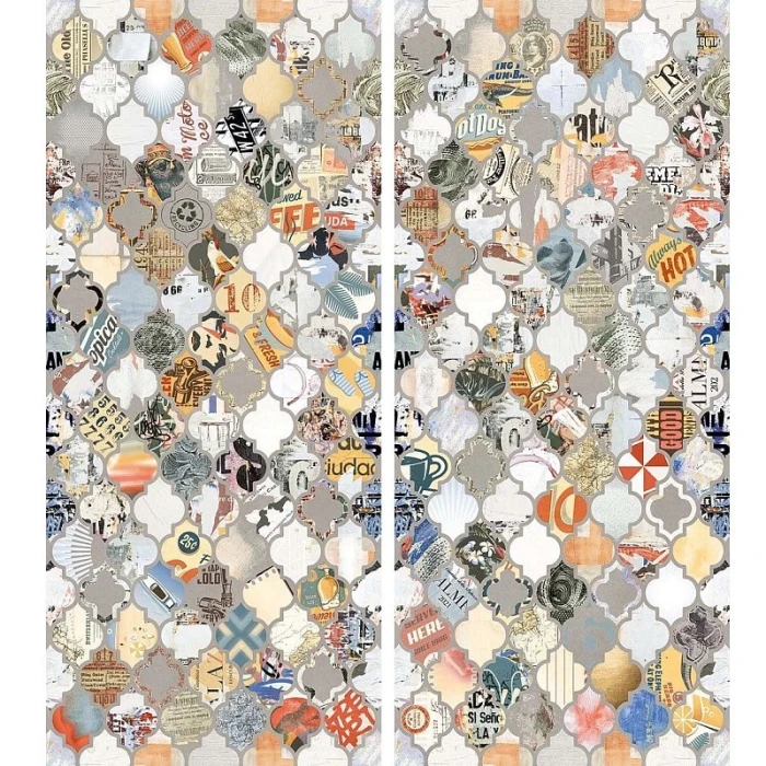 Ergon керамогранитная плитка 1200x2780 pigmento decori pop art (2 patterns random) natural rettcm, арт. elsrt109