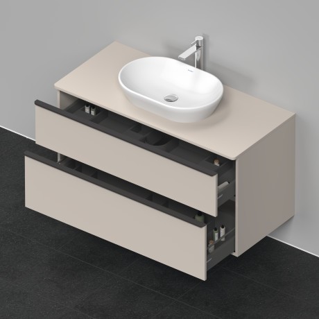 Duravit тумба подвесная под раковину 1200 мм х 550 мм и консолью, d-neo, de496909191 цвет: серо-коричневый матовый