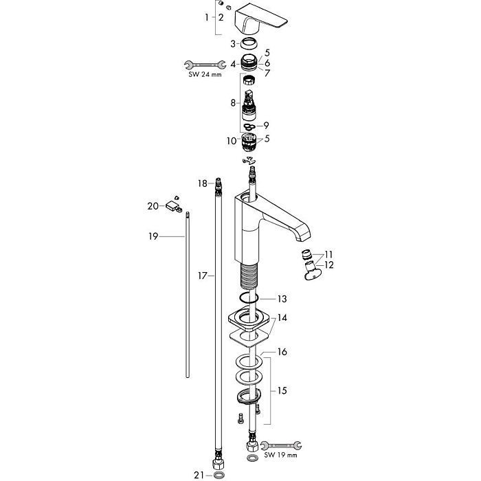 AXOR смеситель для раковины, Citterio E, красное золото арт. 36110300