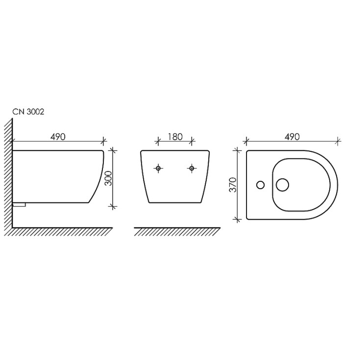Ceramicanova биде play, cn3002mb цвет: чёрный