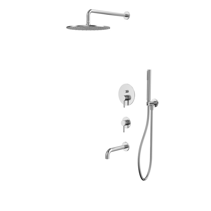 Душевая система скрытого монтажа, Whitecross Y brushed nickel, брашированный никель арт. YSET07NIB