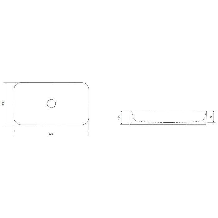 Раковина, накладная 61, Excellent Cori, арт. CEAC.3301.610.WH