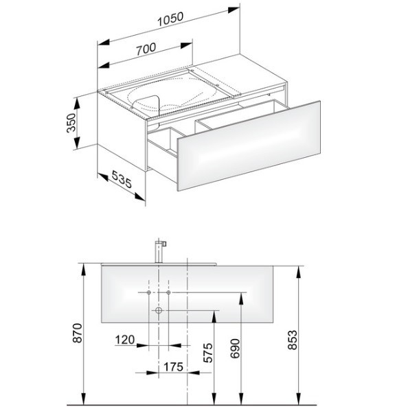 Keuco тумба под умывальник, edition 11, белый арт. 31153 300100