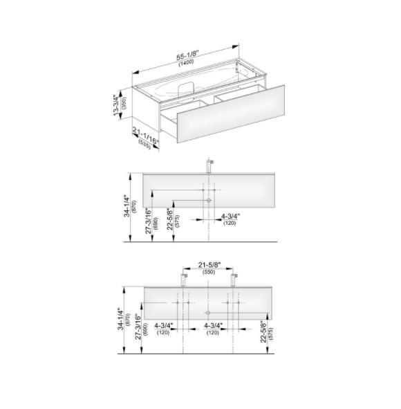 Keuco тумба подвесная под раковину с одним выдвижным фронтом, edition 11, табачный дуб арт. 31361 850000